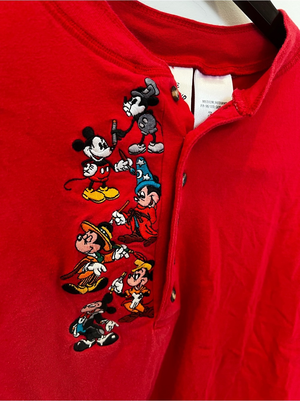 Vintage Mickey Mouse Character Henley Top
